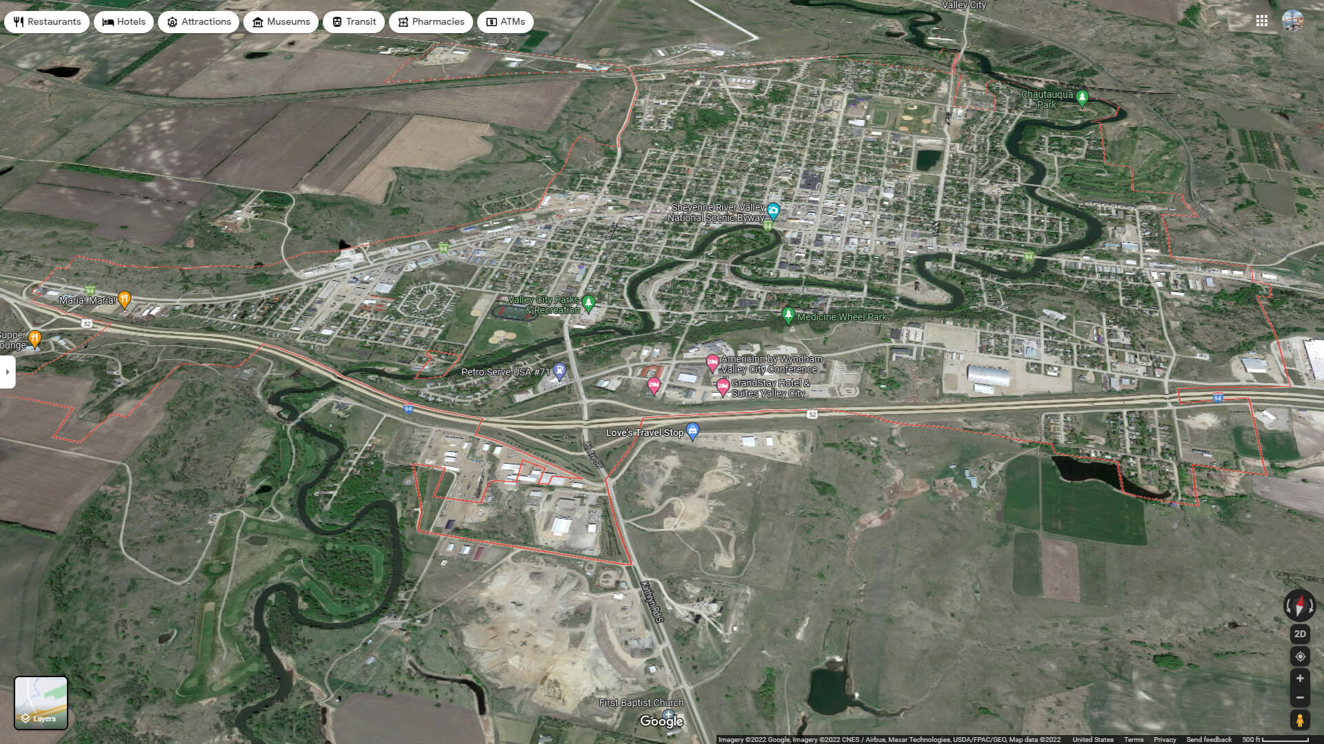 Valley City Aerial Map North Dakota